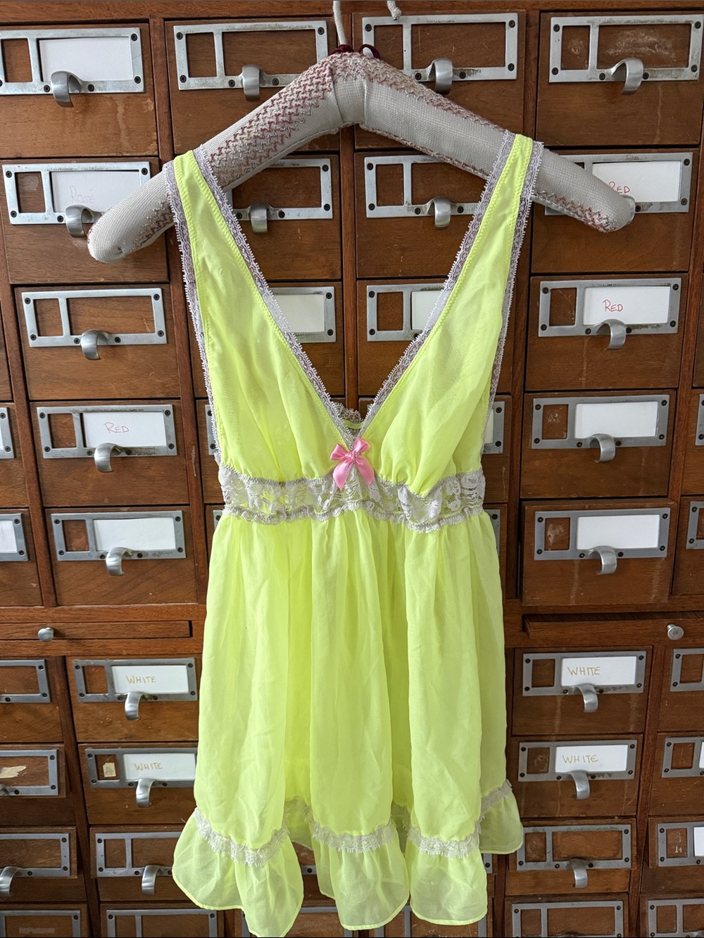 Victoria's Secret Designer Collection Neon Chemise Babydoll Negligée Slip Dress